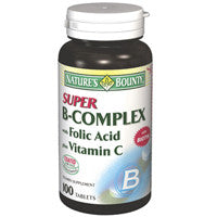Super B-Complex Vitamin Supplement With Folic Acid And Vitamin C By Natures Bounty - 100 Ea